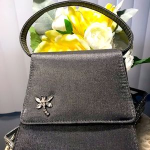 COPY - Satin Evening Bag w/Rhinestone Butterfly